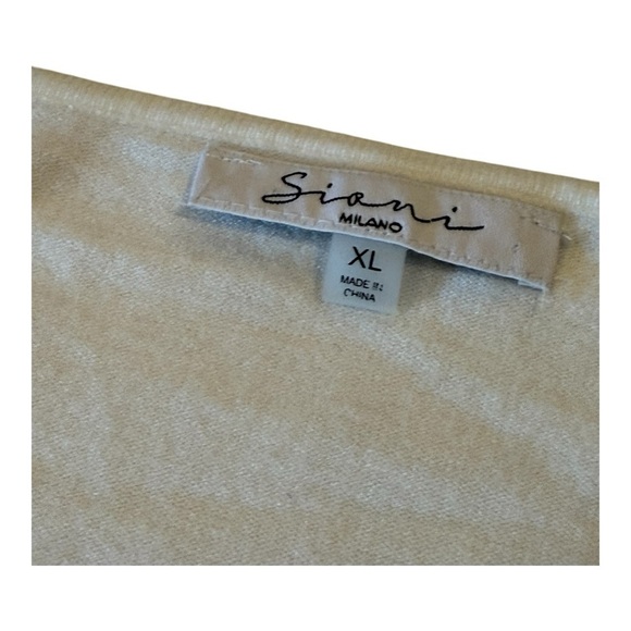 Sioni White Full Embellished Sleeves Sweater Exaggerated Sleeves XL Maximalist - Picture 3 of 16